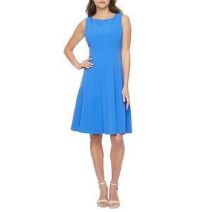 Black Label By Evan Picone Cornflower Sleeveless Midi‎ Dress Size 16 Wedding